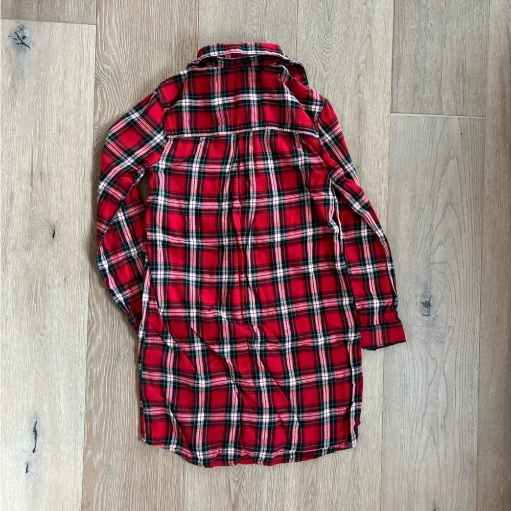 GAP Kids Red and Black Long Sleeve Plaid Dress Girls Size XL